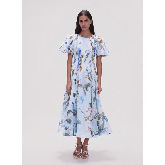 Aje Blue Floral Midi Dress - Picture 4 of 13
